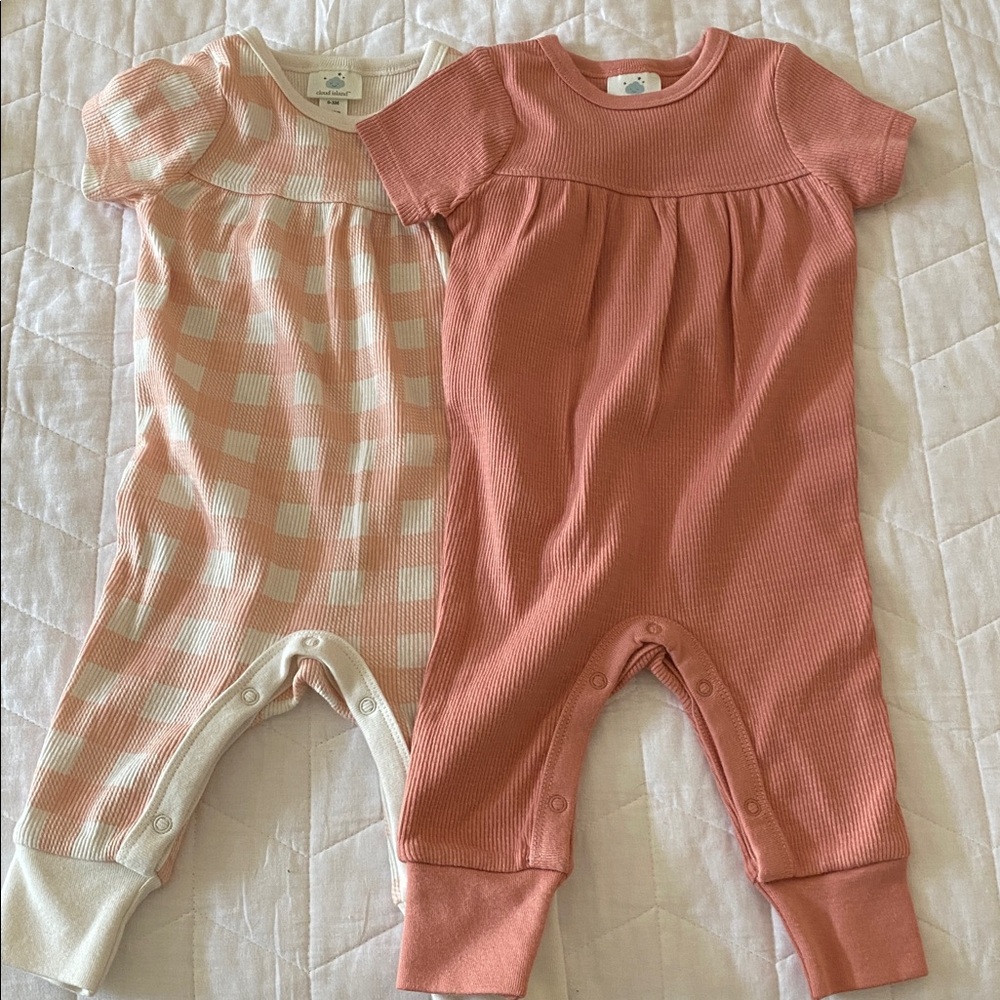 NWOT Cloud Island 2-pack short sleeve rompers